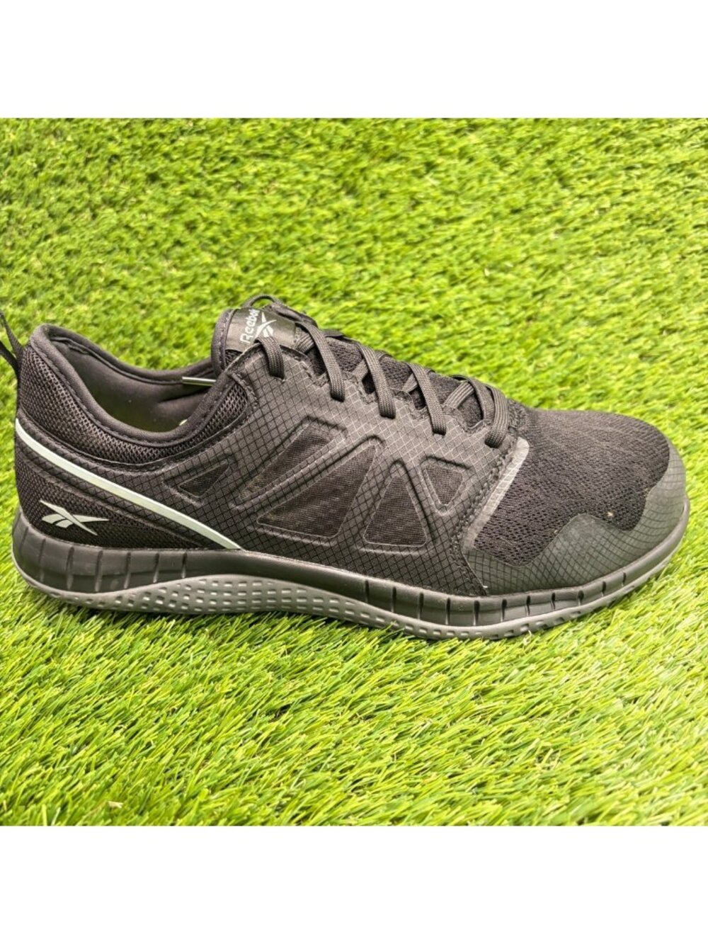 Reebok ZPrint Mens Size 11E Black Gray Athletic Steel Toe Safety Work Shoes